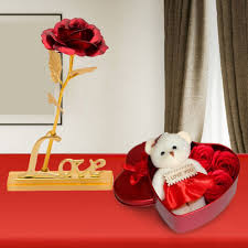 HEART ROSE TEDDY BEAR