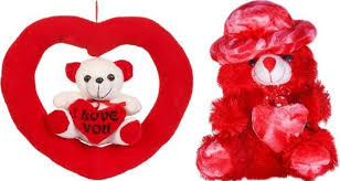 STUFFED CAP HEART TEDDY