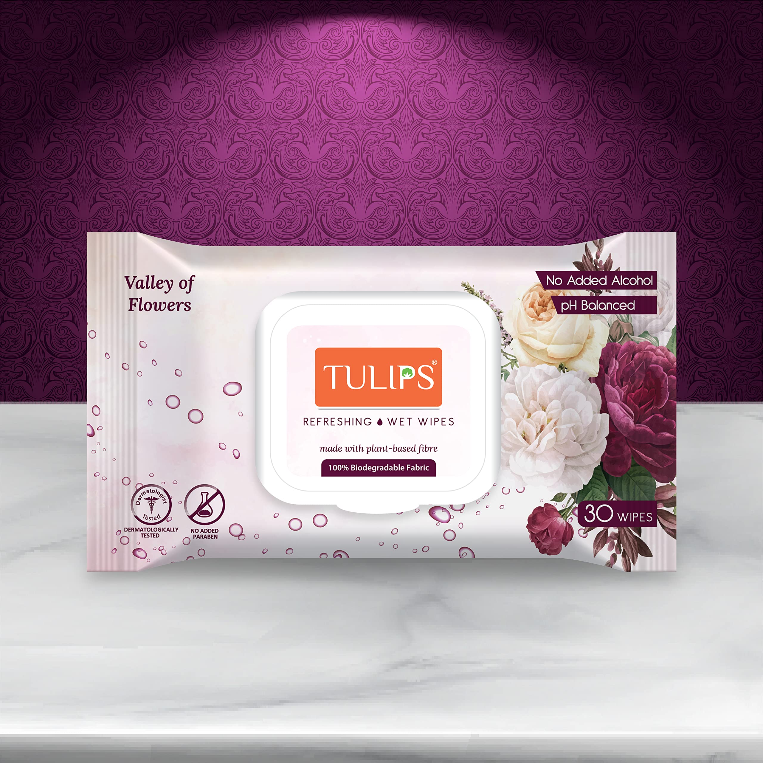 TULIPS WIPES WITH VALLEY OF FLOWERS FLAVOUR